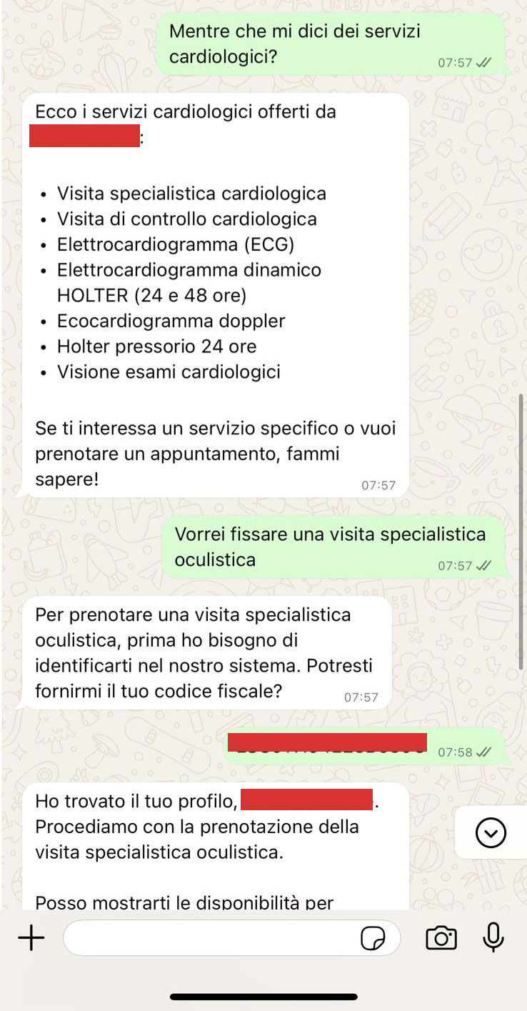ClinicFlow conversazione 3 - Proposta slot disponibili ottimizzati
